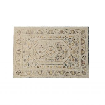 Cream tufted dhurrie rug naksha Range