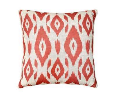 Block & Chisel ikat red orange pattern scatter cushion front