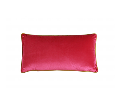 Pink velvet large cushion with gold piping 
