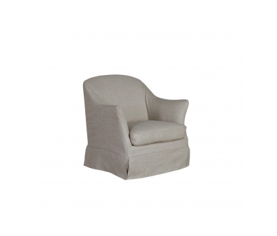 Linen slipcover tub chair 