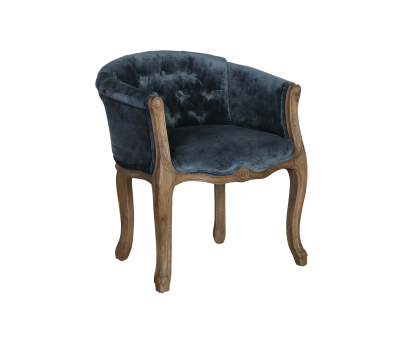 small boudior chair in blue velvet Château collection
