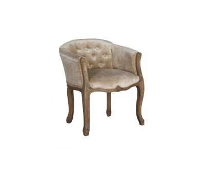 Small french tub chair upholstered in velvet