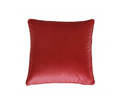 Velvet red scatter cushion with piping 