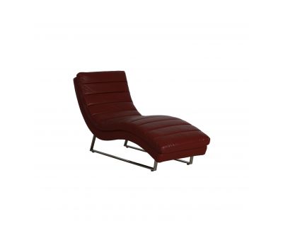 Modern PU leather lounger with metal legs