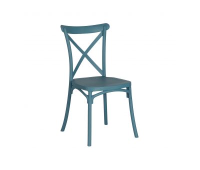 Block and chisel pvc cross back dining chair 