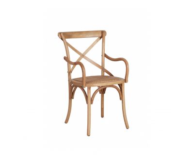 Oak cross back carver dining chair 