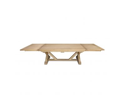 Block and chisel Wooden extension dining table with cross leg detail