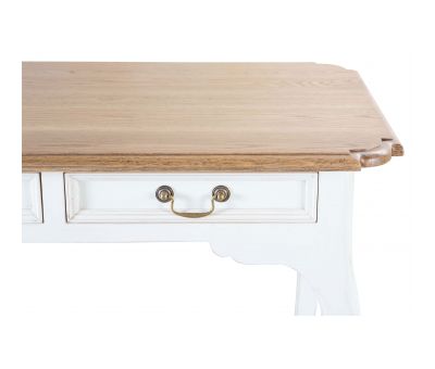 Block & Chisel weathered oak writing table with antique white base