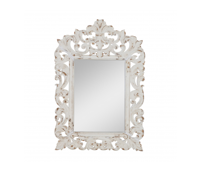 White framed French mirror 