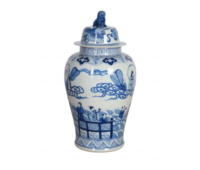 blue and white ceramic ginger jar 