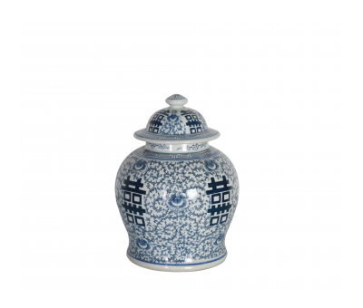 blue and white ceramic small jar with lid 