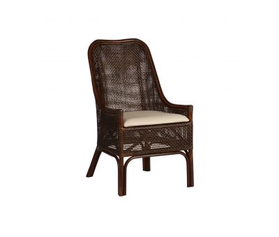 Rattan cane chair with seat cushion 