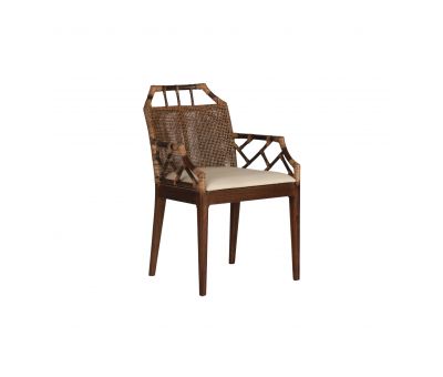 Rattan armchair with seat cushion 