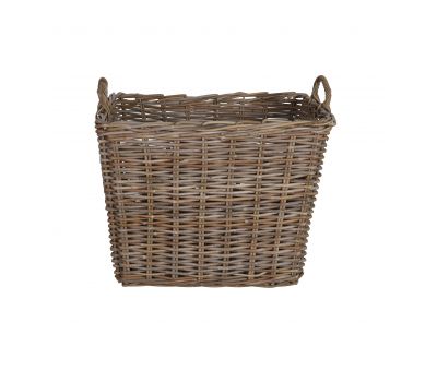 Kubu weave rectangular basket with wicker handles.