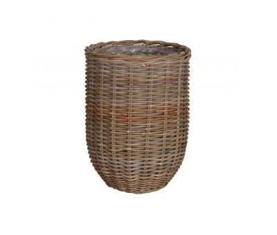 Rattan basket planter with plastic lining