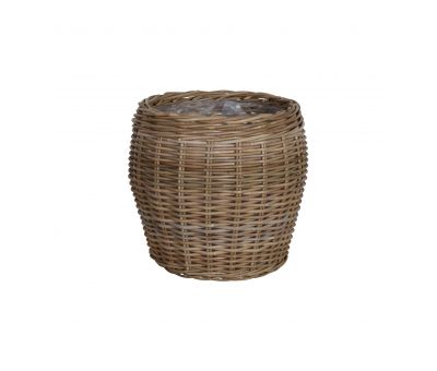 Round basket with plastic lining