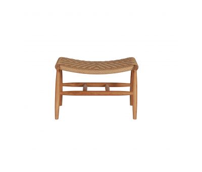 teak and rope outdoor bench 