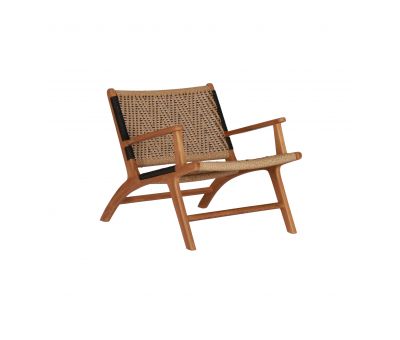 teak and rope outdoor lounge chair 