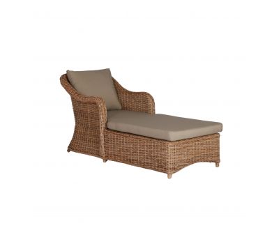 Block and chisel outdoor chaise with cushions