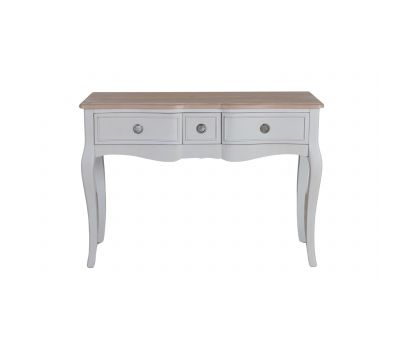 Grey painted console table with drawers