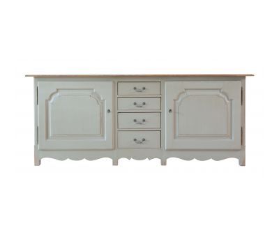 Block & Chisel 4 drawer weathered oak sideboard in biscuit