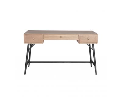 Block and chisel Aviator desk in natural oak