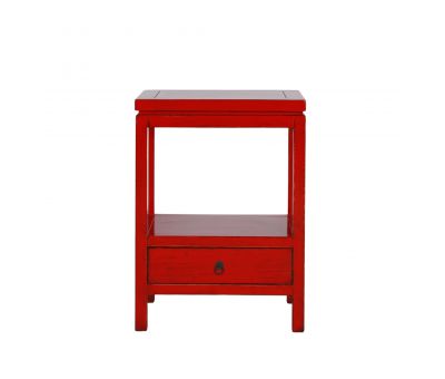 red lacquered bedside with one drawer Indochine collection 