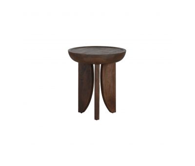 round wooden side table with 3 legs