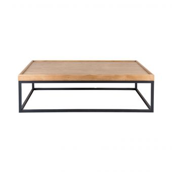 Block & Chisel weathered oak coffee table with wrought iron frame