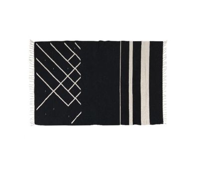 Black and white cotton rug