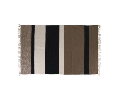 Stripe cotton rug with tassels 