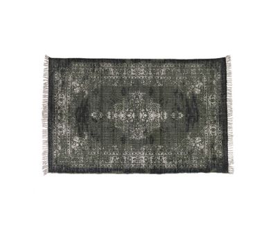 black printed cotton rug 