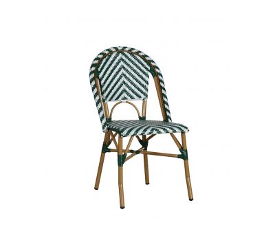 green and white brioche dining chair