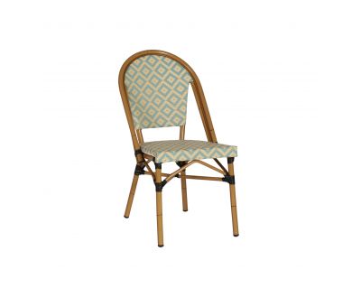 Blue and cream Pvc dining chair 