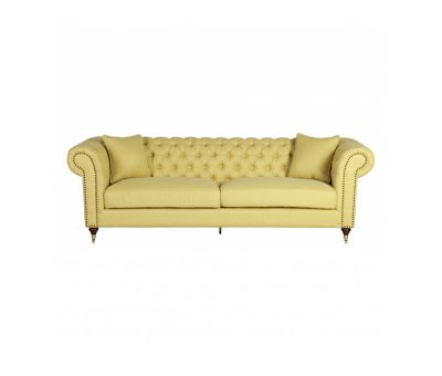 Chesterfield sofa in yellow