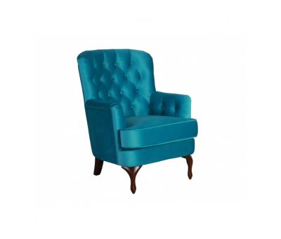 Armchair with deep buttoned detail and queen anne legs