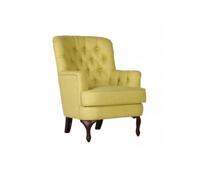 Armchair with deep buttoned detail and queen anne legs