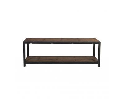 Industrial style coffee table with black metal frame