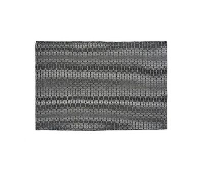 Block & Chisel stone coloured wool rug with black pattern detail