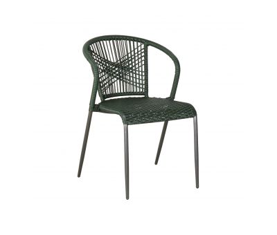 outdoor chair with synthetic rattan and metal frame