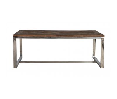 Wooden top coffee table with metal base