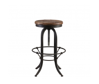 Block & Chisel metal swivel barstool with reclaimed pine top