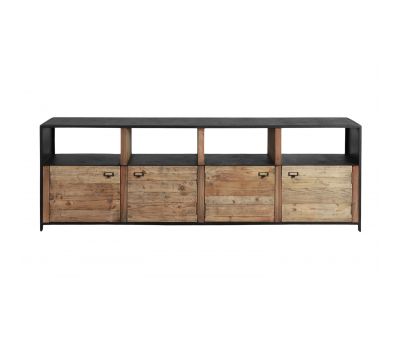 metal and wood tv unit