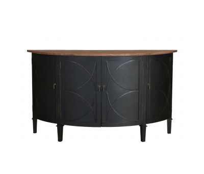 half moon black sideboard with oak top