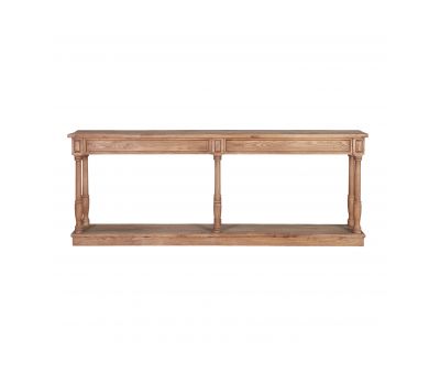 elm wood console with bottom shelf 