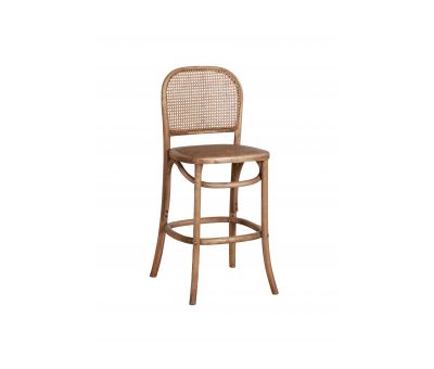 chinese oak bar chair with rattan back