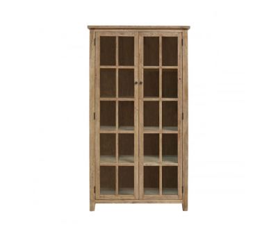 Block & Chisel oak wood bookcase with glass panelled doors