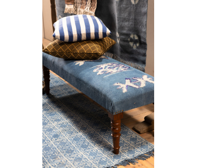 blue cotton rug naksha collection 