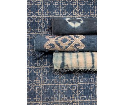 blue cotton rug naksha collection 