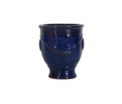 block and chisel blue anduze glazed pot